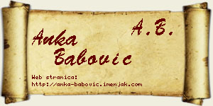 Anka Babović vizit kartica